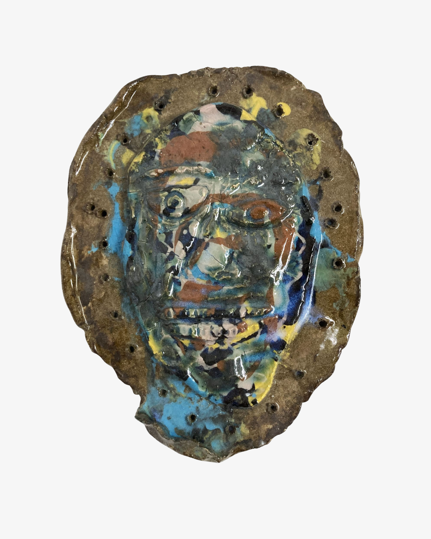Original ceramic wall sculpture: 'The all-knowing 4'