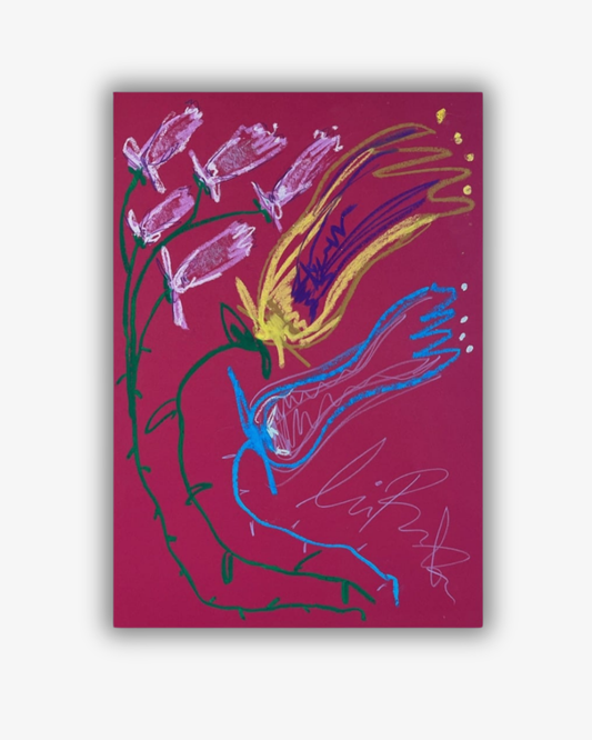 Whimsical Red, Green, Yellow and Blue, A3, Original Painting