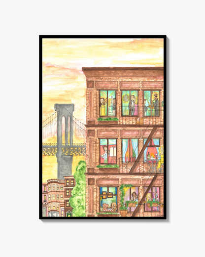 Windows at Sunset Poster