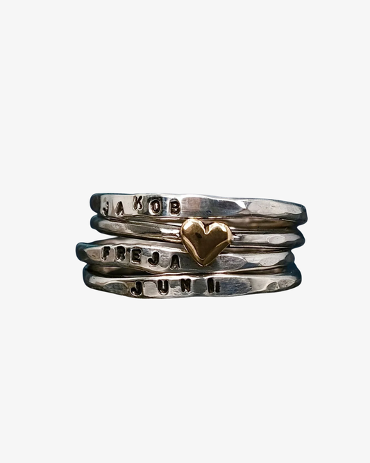 NAMNRING - 2MM Sølv Ring