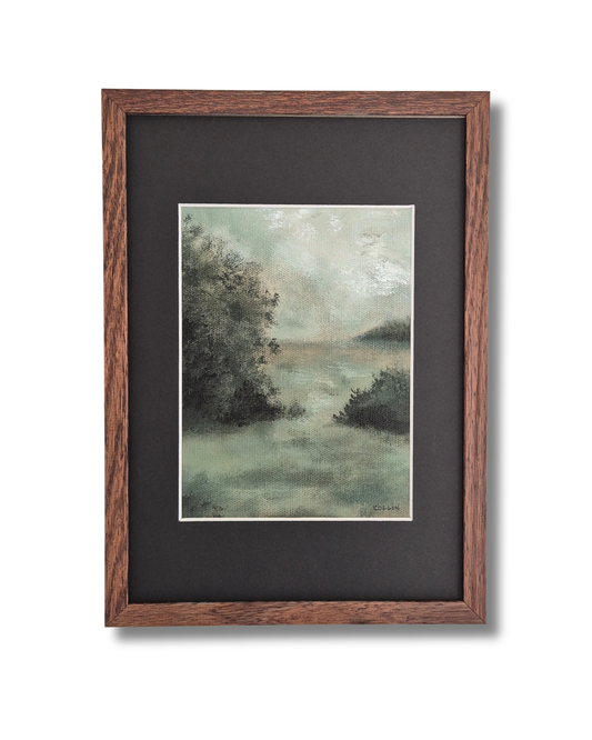 Shades of green I, Original acrylic painting on linen canvas