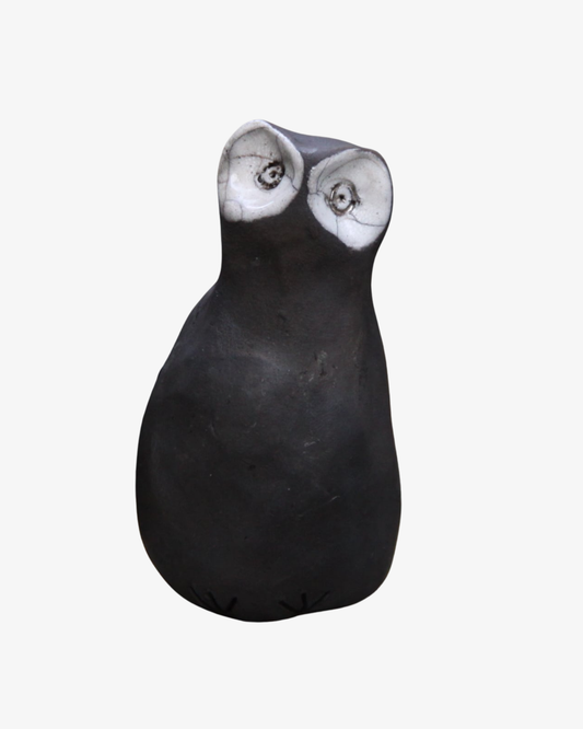 Raku uggla skulptur