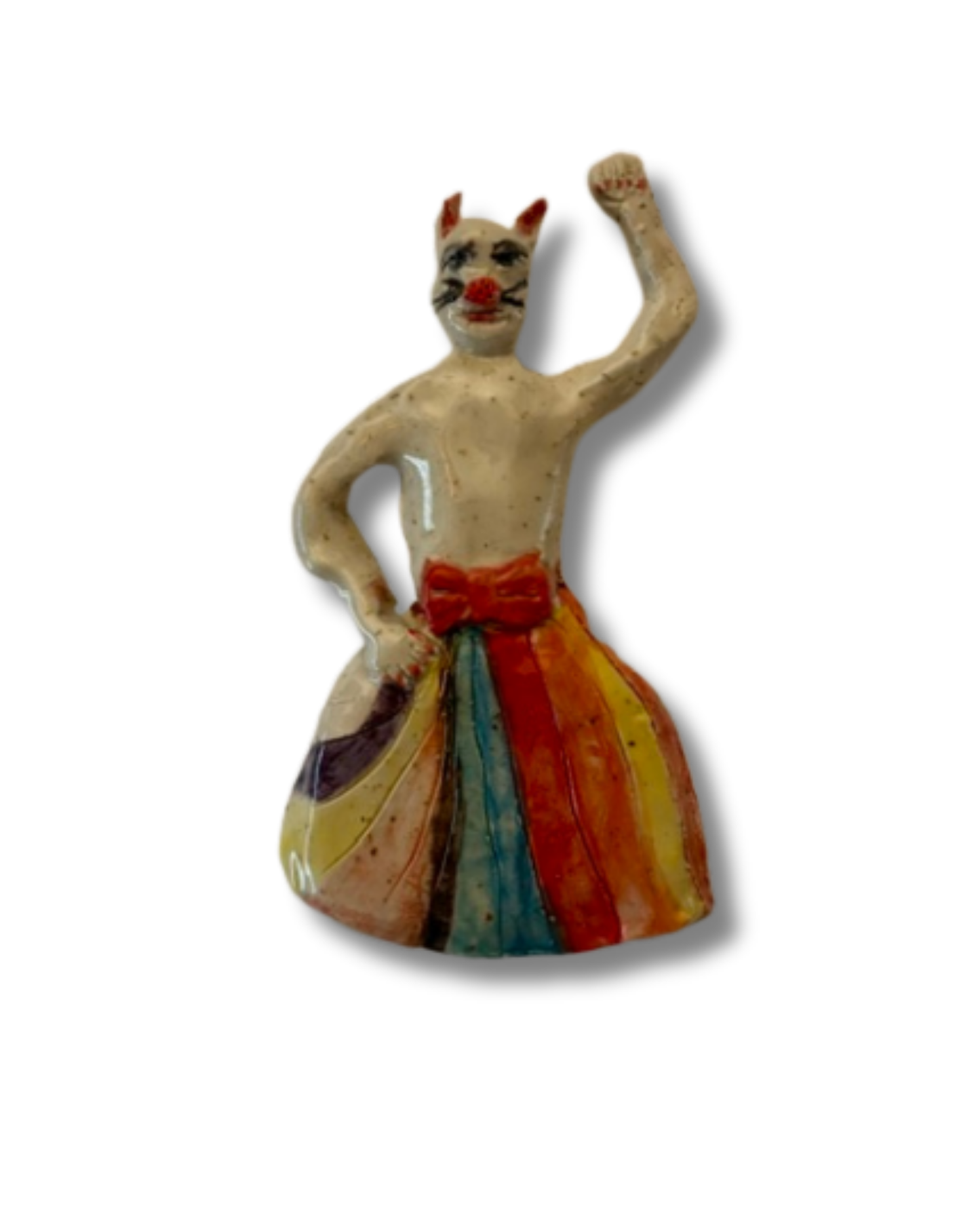 Cat in skirt, wallhang, ceramics