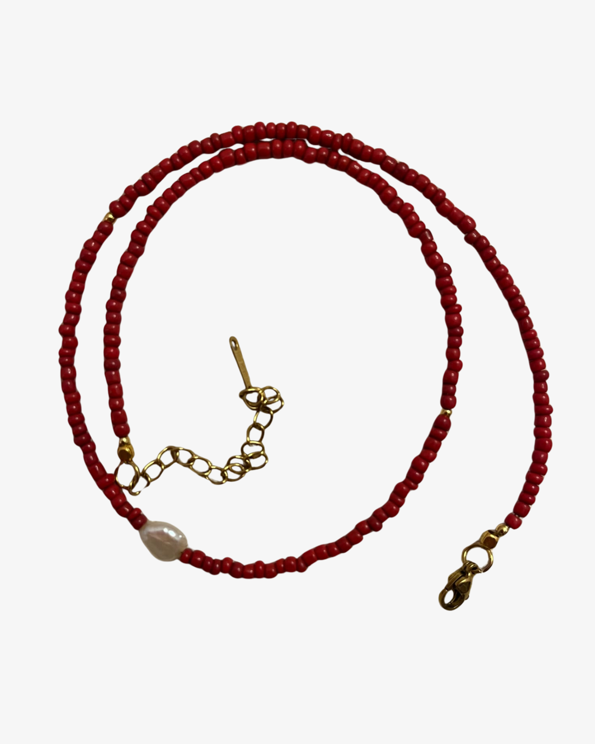 Red Coral & Pearl Necklace