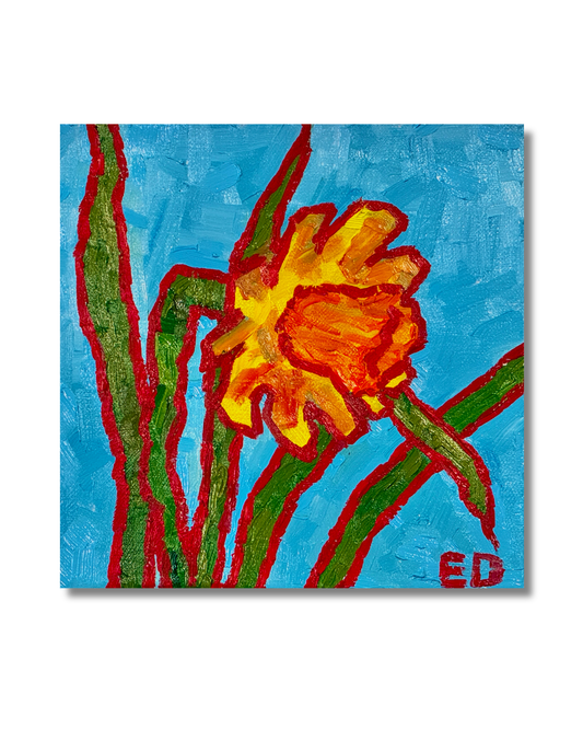 ”Daffodil” original impasto oil painting
