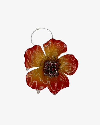 WET ROSE HOOPS RED