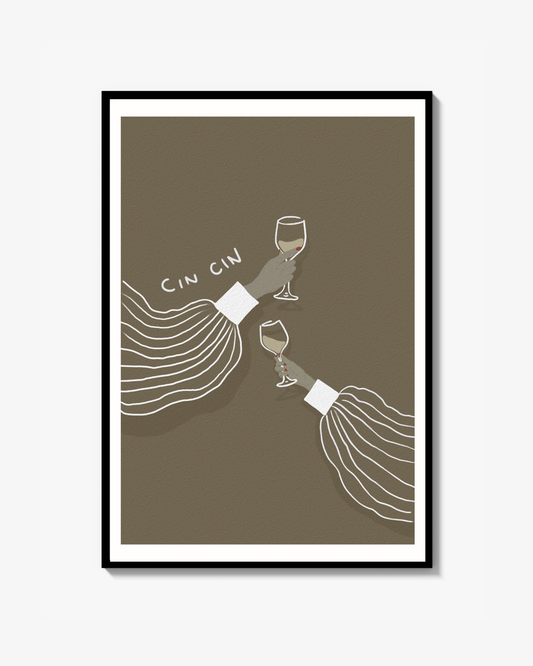 Cin Cin: white wine Poster