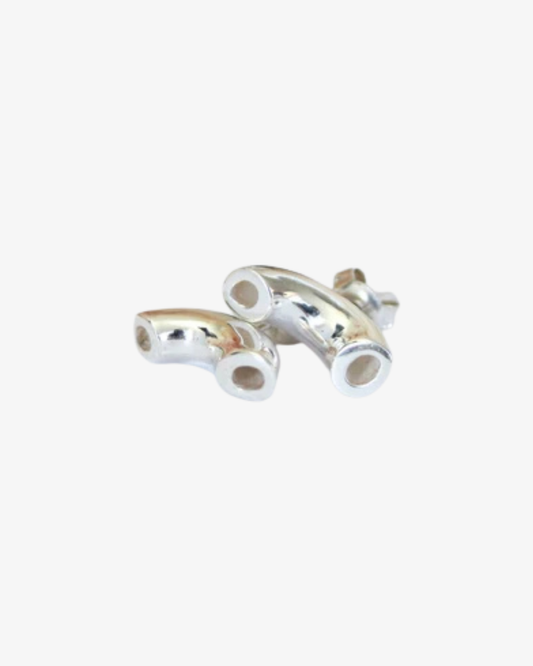 Macaroni, silver earrings