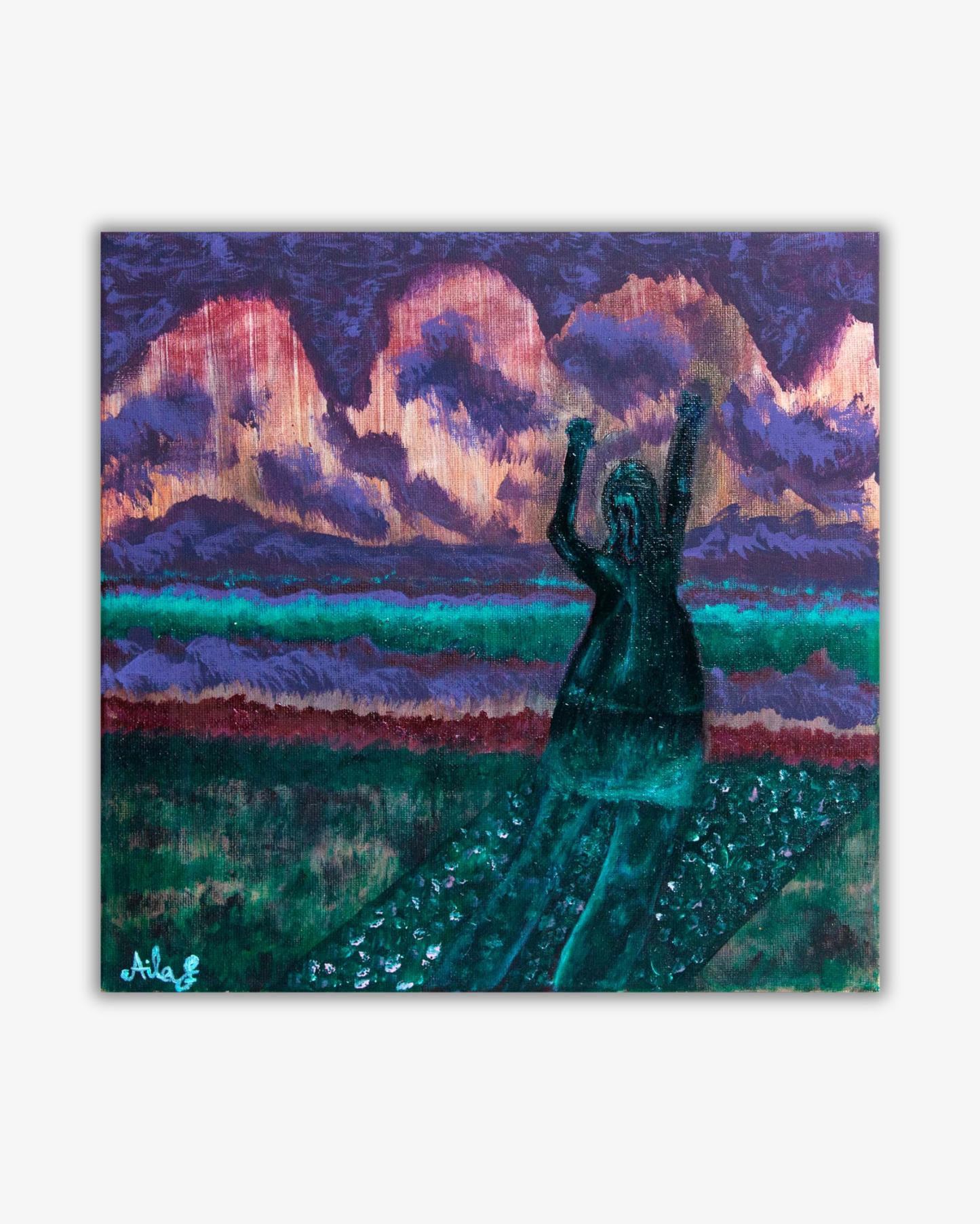 Original oil and acrylics painting: Maghrib
