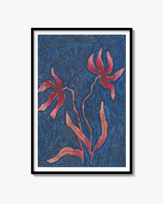 "Red Pair on Blue" - Poster