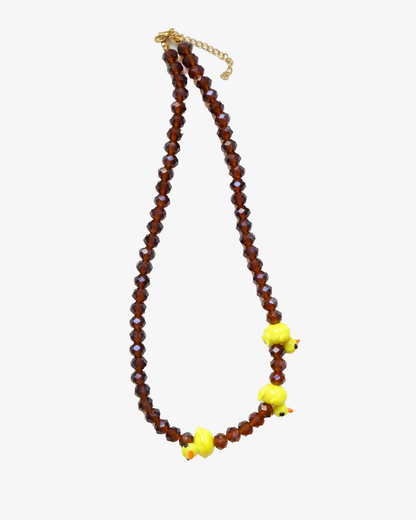 3 Ducks & Brown Beads Necklace