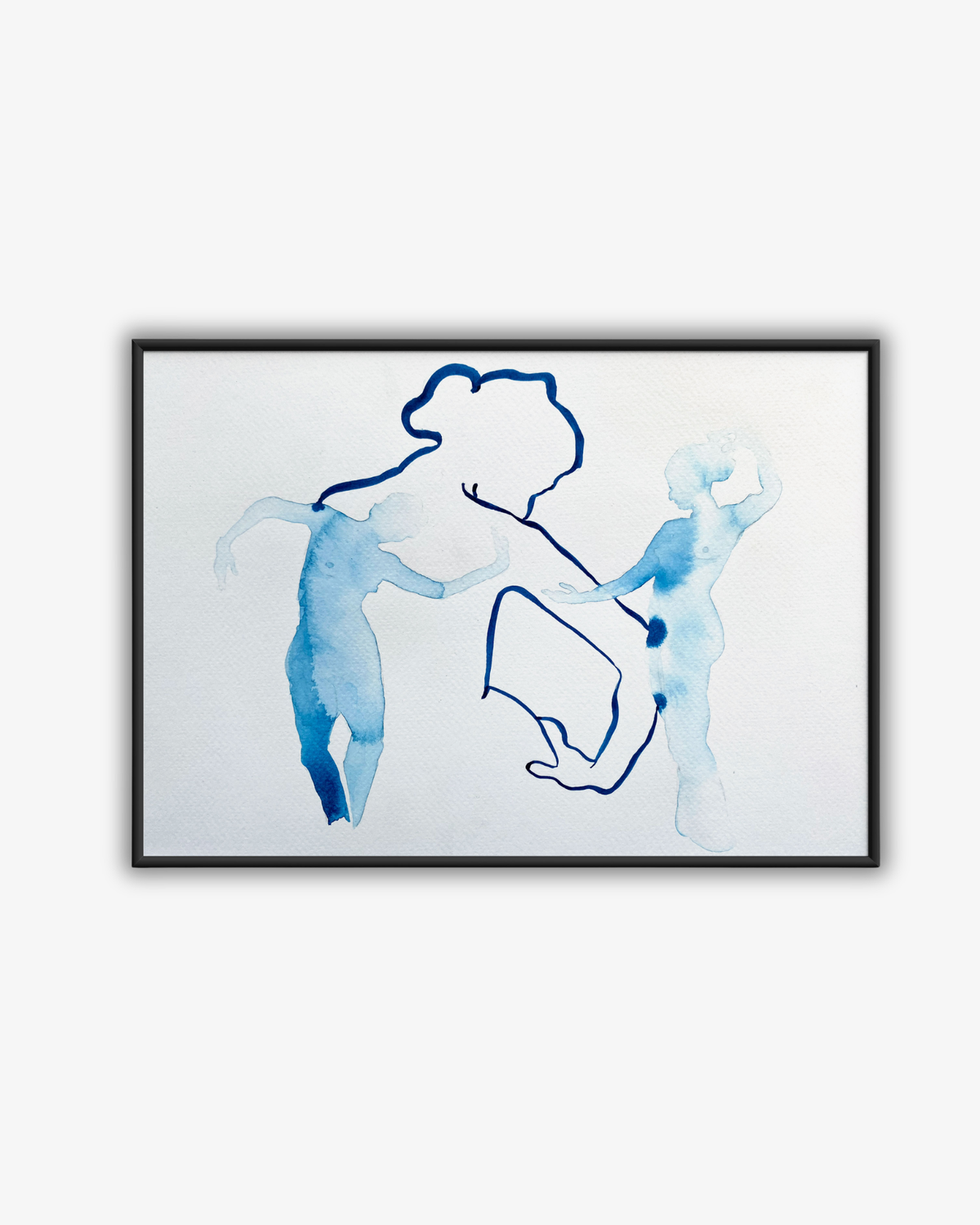 Continuum, blue acrylic ink original artwork
