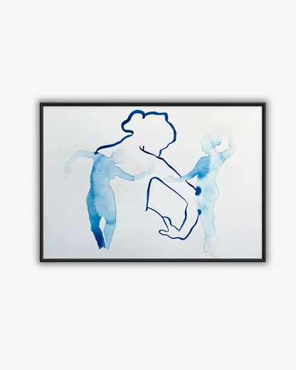 Continuum, blue acrylic ink original artwork