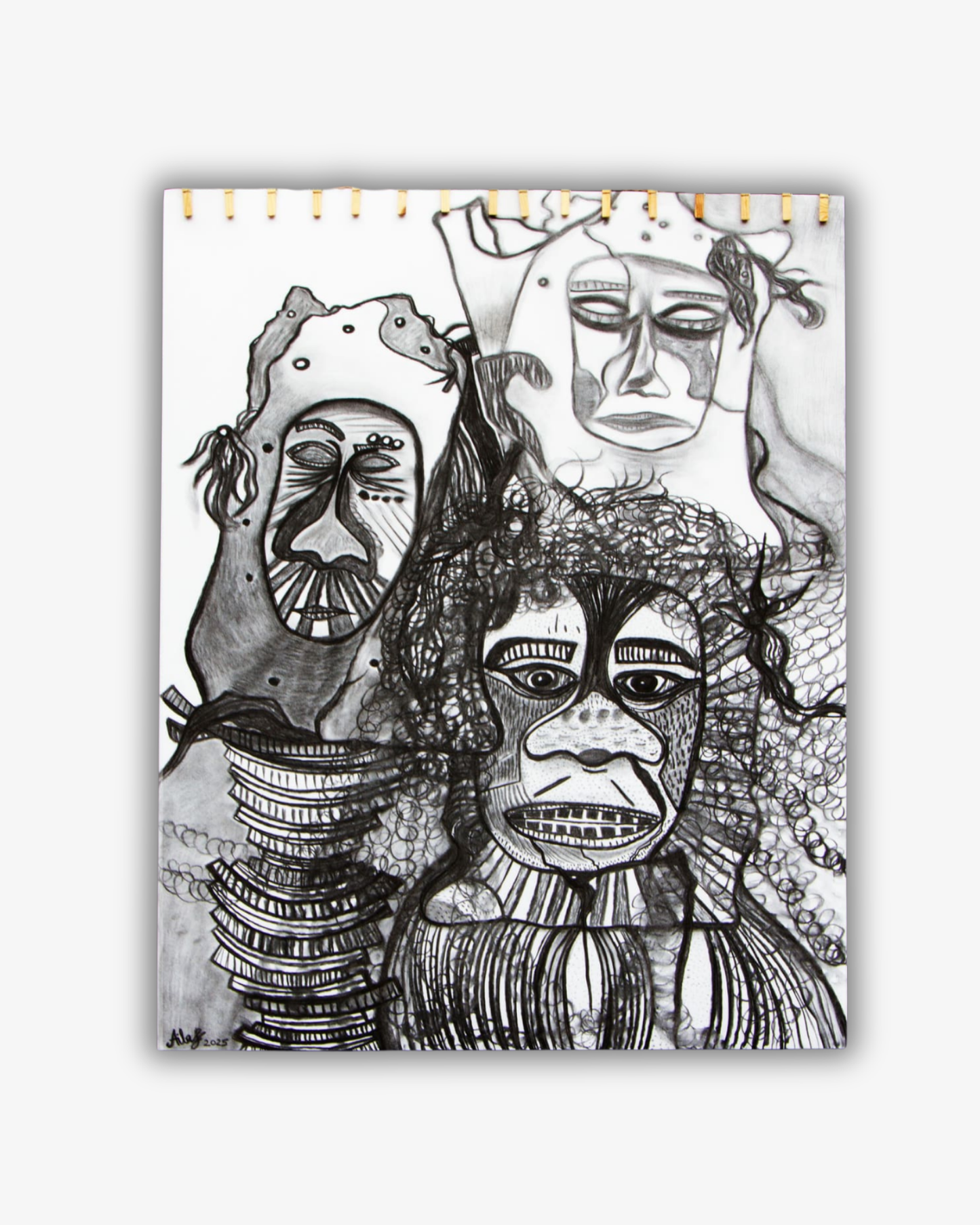 Original charcoal drawing: Guards/guardians