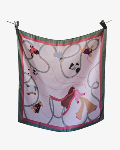 Dog walk - Rosa/Grøn - Scarfs