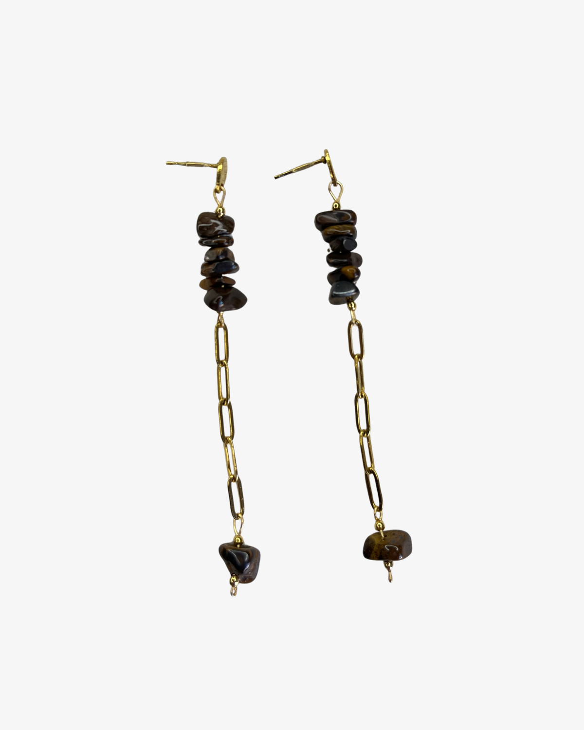 Golden Tiger Eye Cascade Earrings
