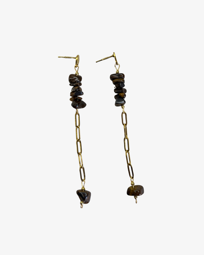 Golden Tiger Eye Cascade Earrings