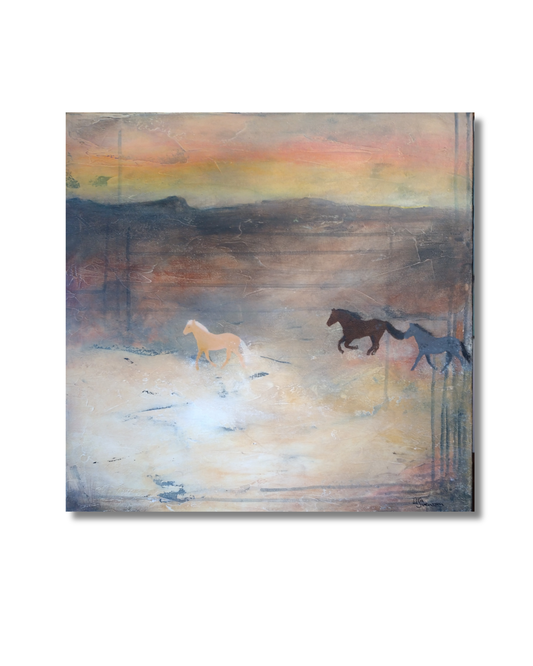 Original maleri "Runaway horses"