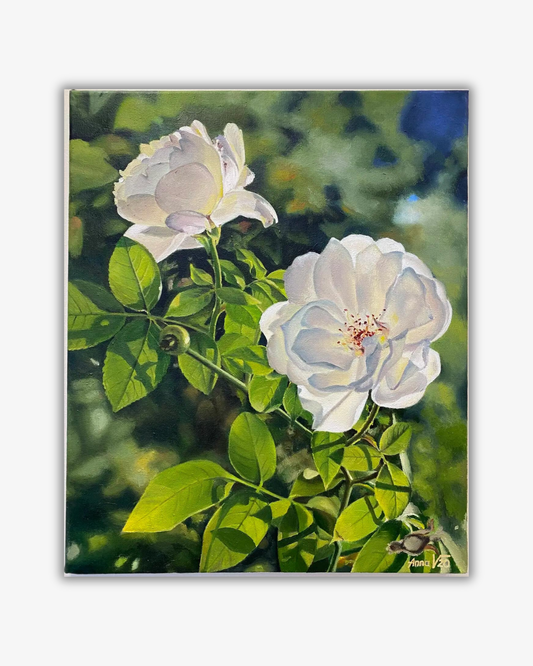 White roses Original painting