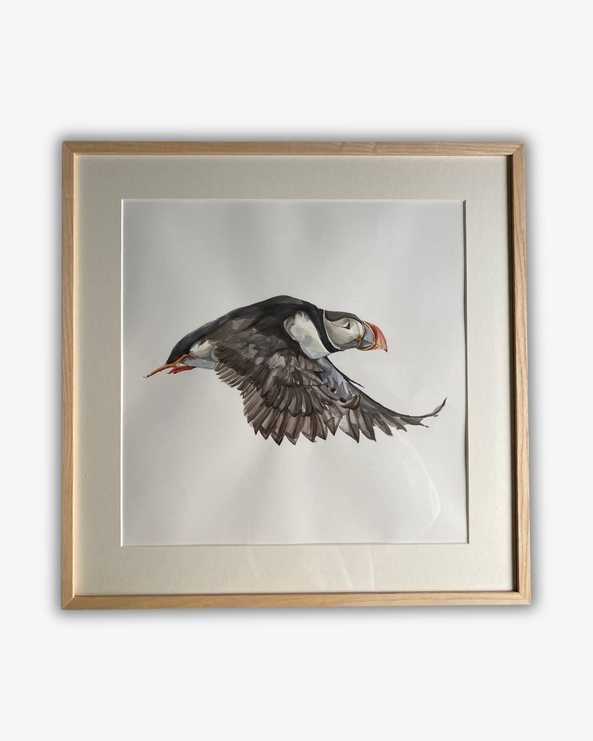 Akvarelmaleri Puffin Original