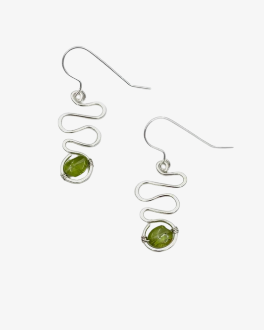 Peridot green earrings