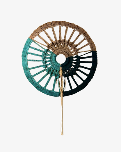 Golden Meditation Mandala textile wall art