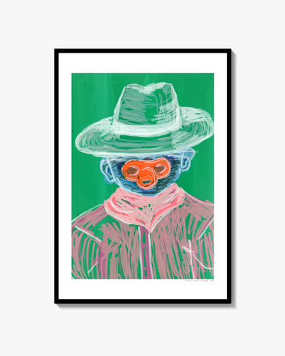 Baby cowboy grøn Print