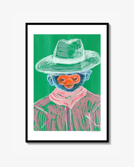 Baby cowboy grøn Print