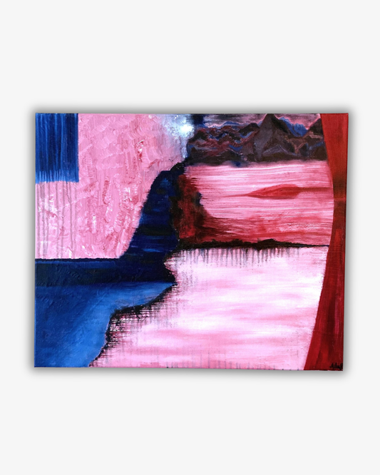 A jagged rocky spine against the vast and endless – original oil and acrylics painting