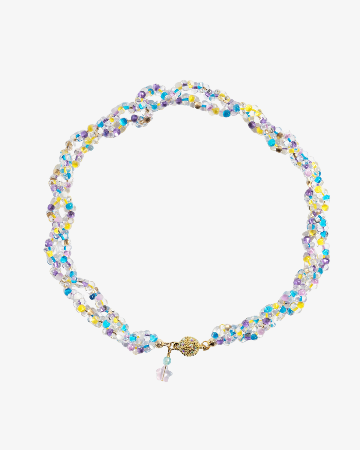 Crystal necklace gold magnetic clasp