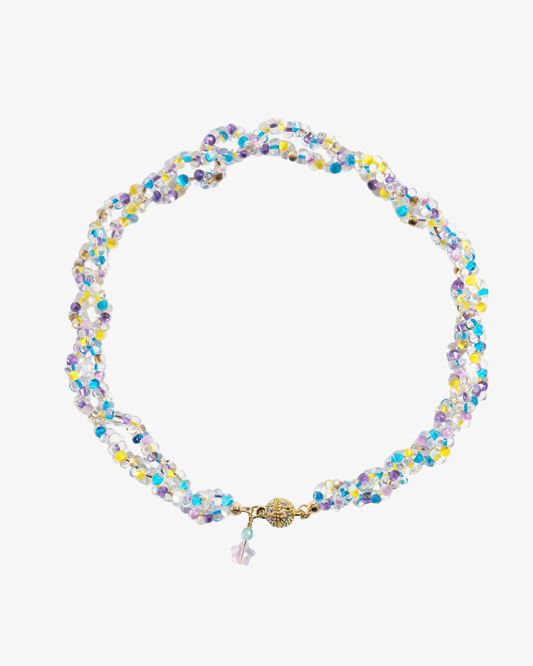Crystal necklace gold magnetic clasp
