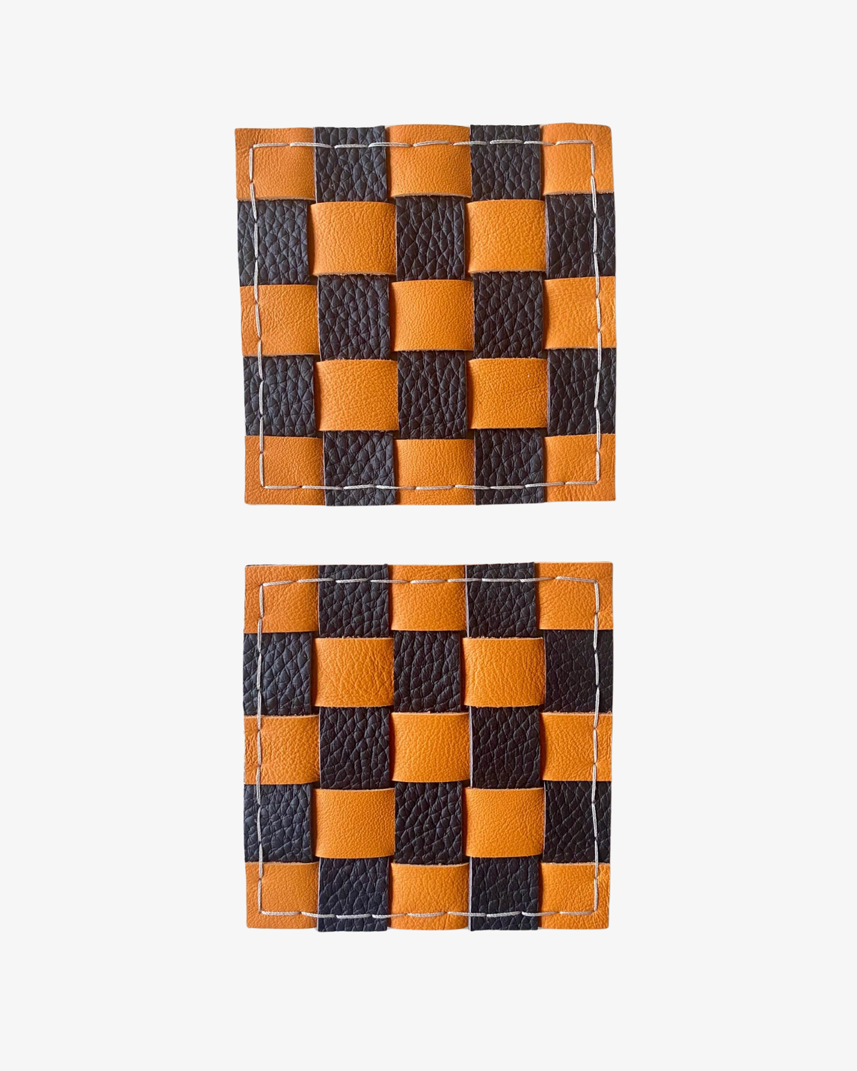 Italian leather coasters, set of two