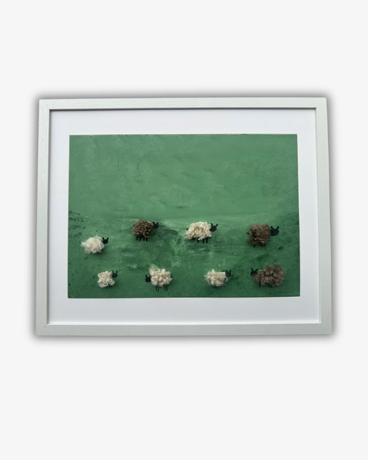 Sheep no 1   Mixed media wall art
