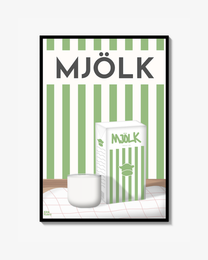 Grön Mjölk Poster