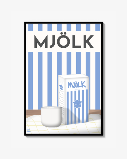 Blå Mjölk Poster