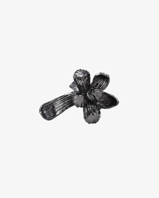Nature's Noir Black Magnolia Bloom Single Ear Cuff