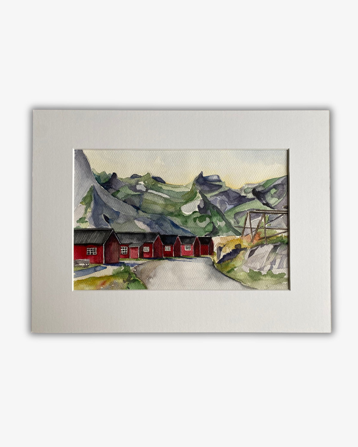 Akvarelmaleri Lofoten Original