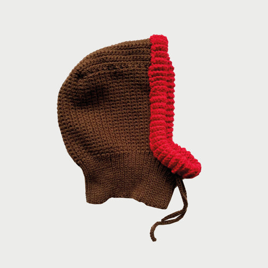 Balaclava hood BROWN + RED