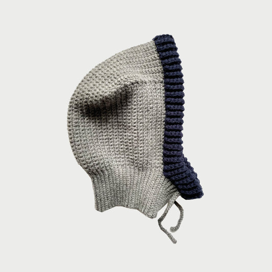 Balaclava hood GREY + DARK BLUE