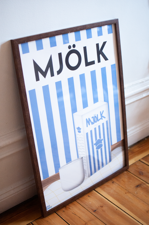 Blå Mjölk Poster