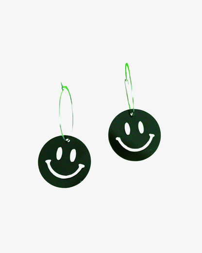 Sort Smiley Ringeøreringe