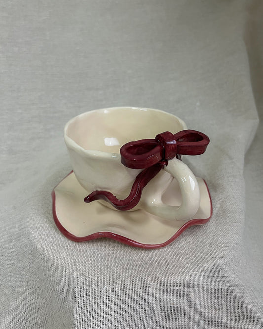 Burgundy Ribbon Cup