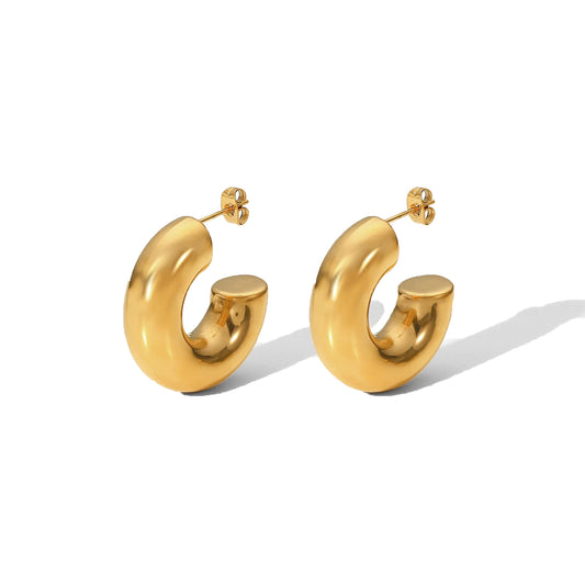 CLIVIA - CHUNKY GOLD HOOP EARRINGS