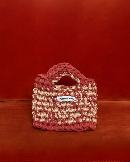 Gingerbread satin crochet bag