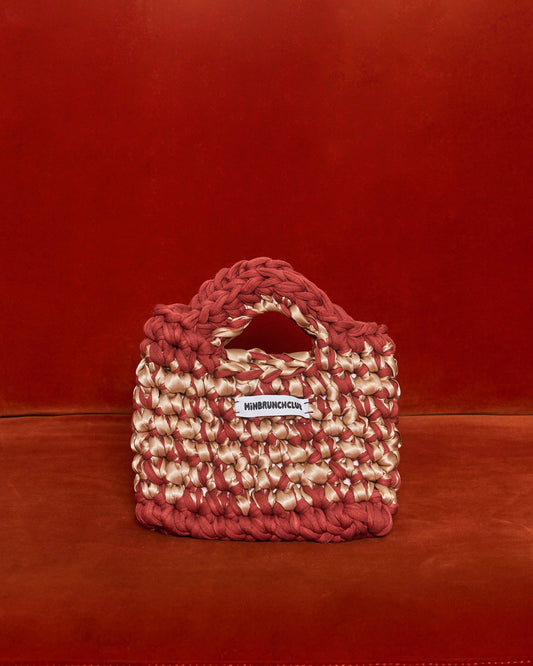 Gingerbread satin crochet bag