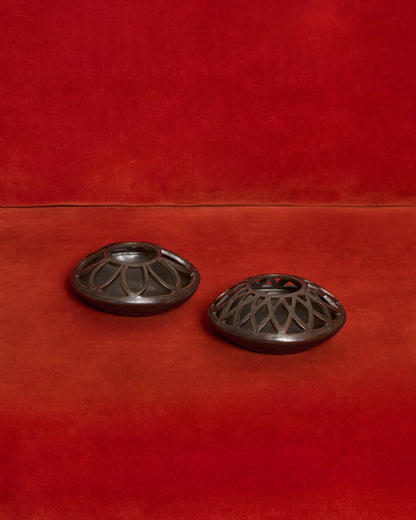 Handmade tea light lanterns - black/grey