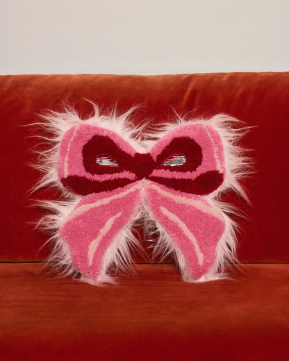 Bow WOW Topper – Pink tufted Christmas tree bow