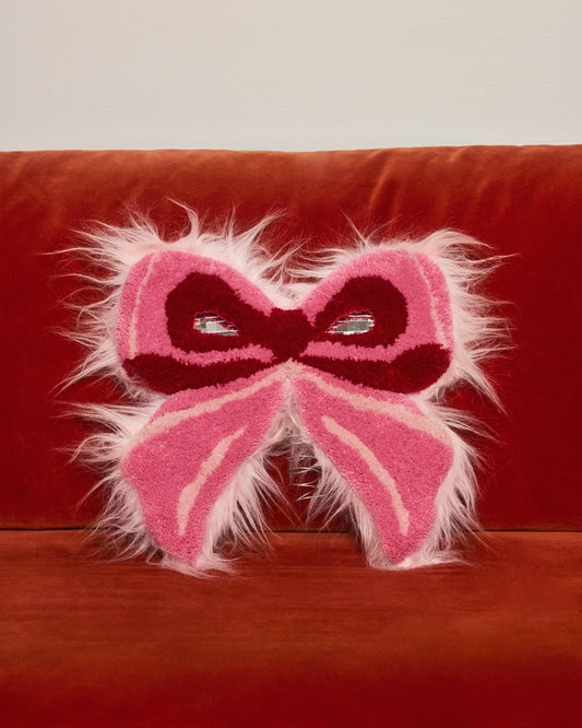 Bow WOW Topper – Pink tufted Christmas tree bow