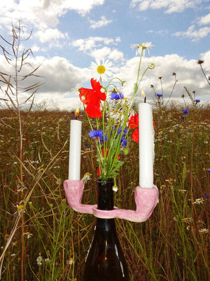 PINK WINE CANDLE HOLDER