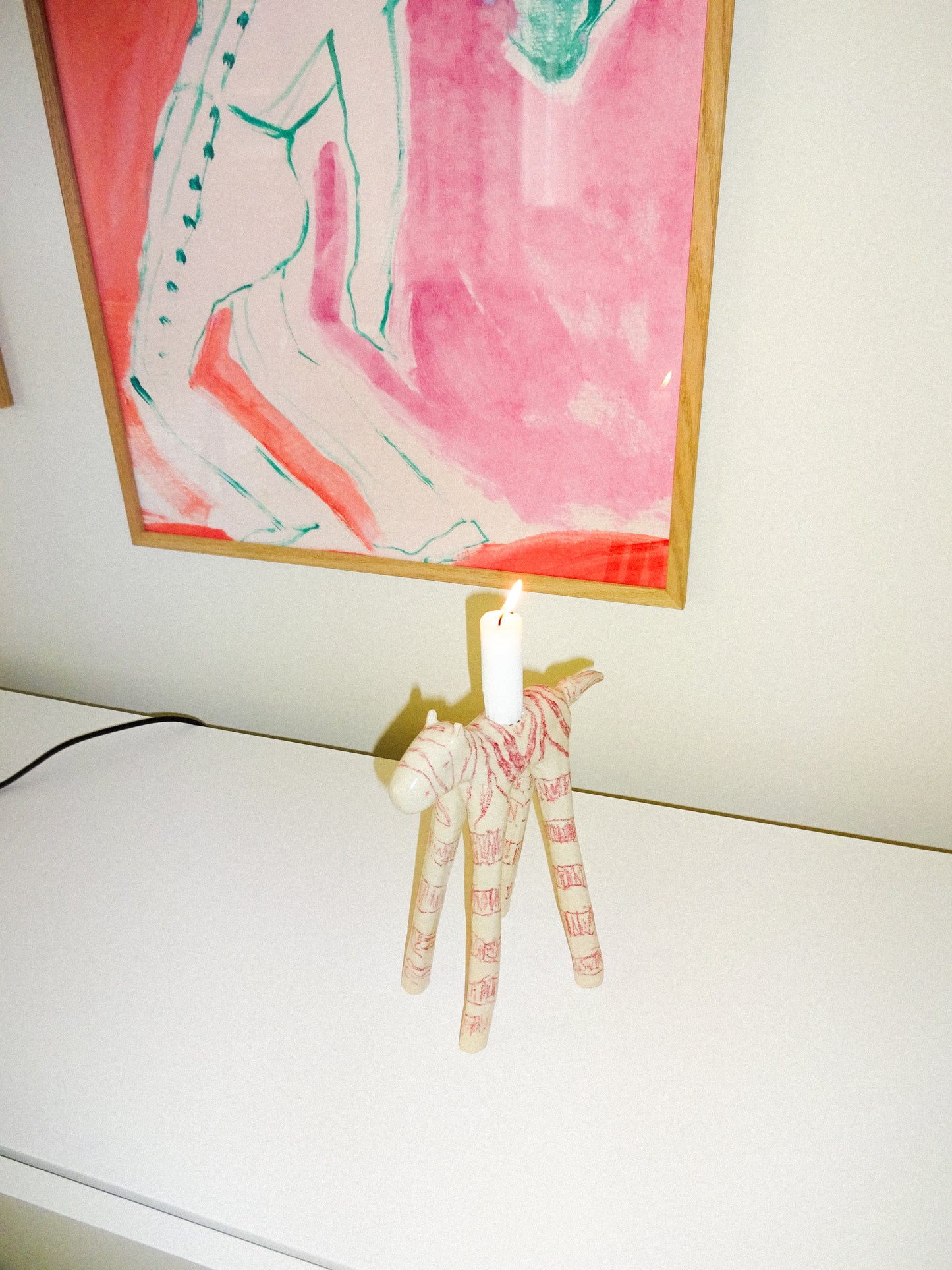 ZEBRA CANDLEHOLDER PINK